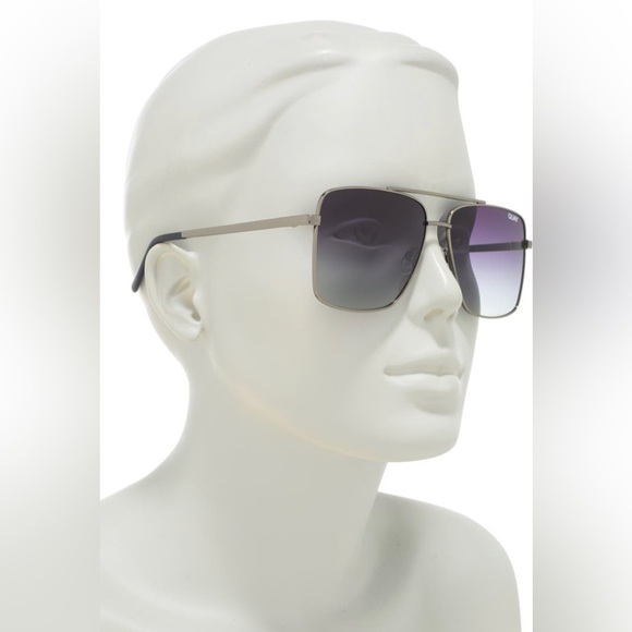 Quay Australia Air Control Aviator Sunglasses Gunmetal Smoke - Picture 3 of 8